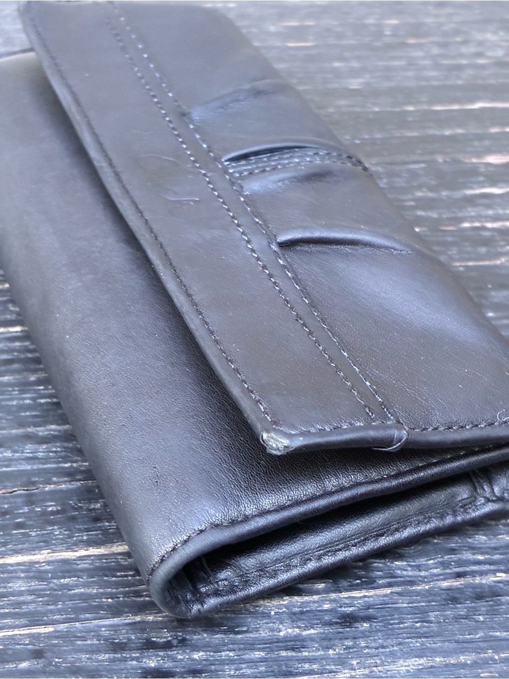 Coach Deep Black Leather Fold-Over Clutch | Vintage - Picture 17 of 17